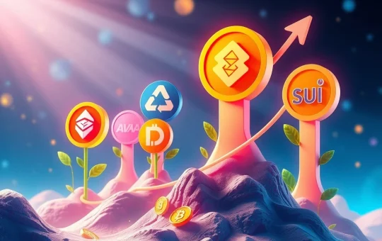 Visual representation of BlockDAG and other leading altcoins thriving, symbolizing diverse crypto growth strategies and investor attraction.