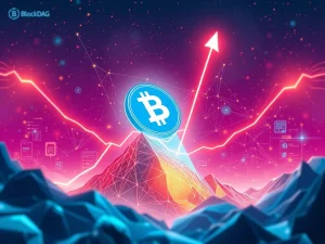 Visualizing BlockDAG's explosive growth and success in crypto mining, highlighting its unique DAG technology.