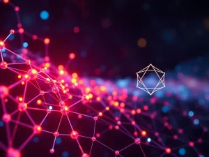 BlockDAG's innovative no-vesting model depicted as a rapidly expanding, vibrant network, contrasting with a slower, struggling Cardano price chart.