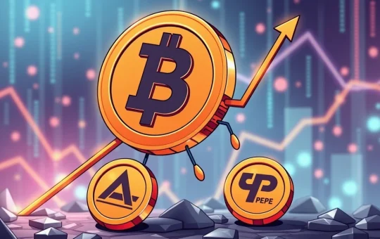 A dynamic chart showing BlockDAG presale success and Kaspa price surge contrasted with PUMP coin's sharp decline, illustrating current crypto market trends.