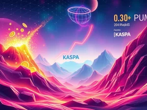 A dynamic visual representing the divergent crypto market trends, showcasing BlockDAG Presale's impressive growth alongside Kaspa's rise and PUMP coin's decline.