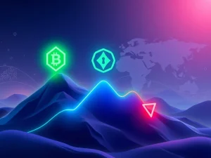 A visual representation of BlockDAG's soaring crypto presale, ONDO's stability, and SHIB's price dip, illustrating current market dynamics.