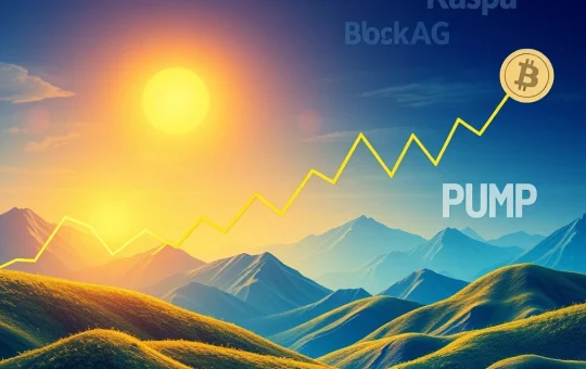A visual representation of BlockDAG's explosive presale surge contrasting with Kaspa's bullish trend and PUMP's market decline, highlighting current altcoin market dynamics.