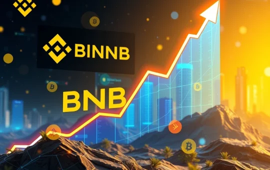 A chart showing BNB (Binance Coin) price surging to an all-time high, representing the strong crypto demand driven by the Binance ecosystem's growth.