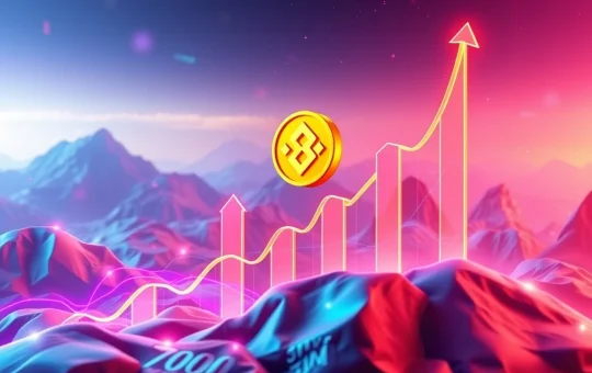 A visual representation of BNB price surging due to a significant Windtree investment, highlighting bullish momentum in the cryptocurrency market.
