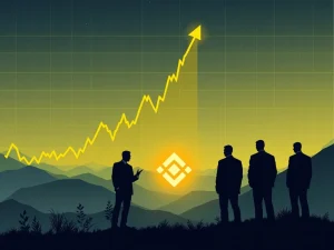 Chart depicting a sudden rise and fall in BNB price, illustrating crypto volatility driven by institutional adoption.