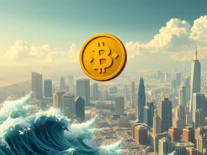 A digital visualization representing the BNB record high surge and its impact on crypto liquidations, driven by growing institutional demand.