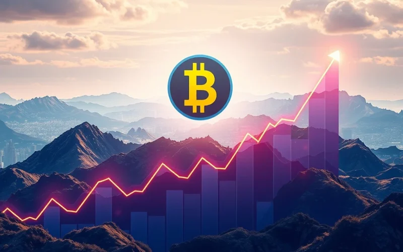 BNB token soaring on a digital chart, symbolizing the record-breaking cryptocurrency price surge fueled by Binance's growth.