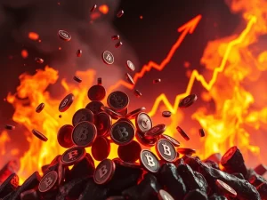 Visualizing the impact of a significant BONK token burn on its price, symbolizing potential growth and a successful deflationary strategy.