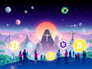 Bybit and Tether logos alongside Brazilian landmarks, symbolizing their partnership to boost Brazil crypto adoption through education and tourism.