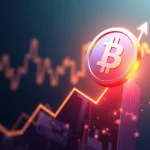 BTT cryptocurrency token surging with a glowing graph showing explosive growth