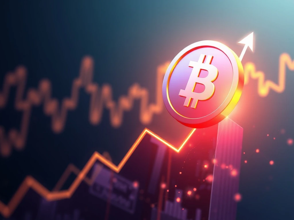 BTT cryptocurrency token surging with a glowing graph showing explosive growth