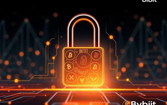 Illustrates Bybit's new off-exchange custody system, enhancing institutional crypto security and reducing counterparty risk.