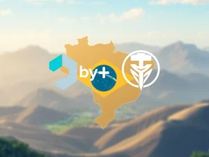 Bybit and Tether logos against a backdrop of Brazil's flag, symbolizing their partnership to boost crypto adoption in Brazil.