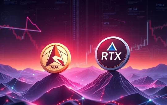 Cardano ADA and Remittix RTX tokens rising in a dynamic crypto market