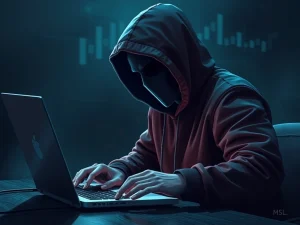 Hacker executing a social engineering attack on CoinDCX leading to $44M crypto theft