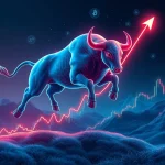 A visual representation of COW token's explosive 513% crypto surge, illustrating rapid market growth and investor optimism.