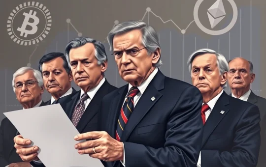 US Senators raising concerns over crypto-backed mortgages and their potential impact on financial stability.