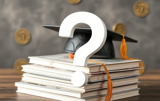 A visual representation of skepticism surrounding an unverified crypto education scholarship partnership, highlighting the need for transparency and verification in financial commitments.