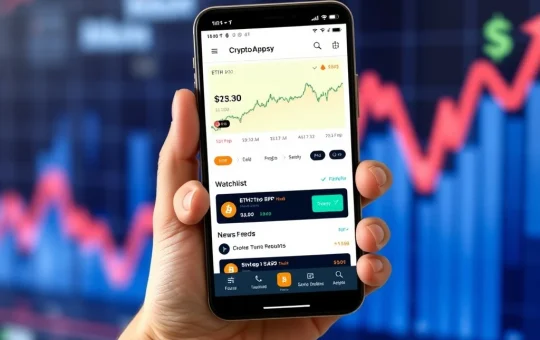 A user engaging with the CryptoAppsy mobile interface, displaying real-time crypto tools and market data for effective portfolio management.