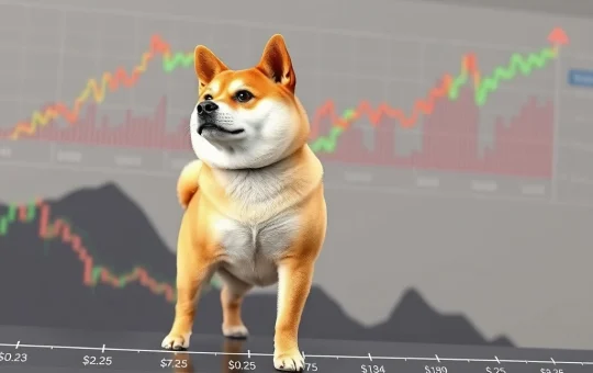 A Dogecoin chart illustrating the DOGE/USD consolidation phase, reflecting market indecision amidst broader crypto trends.