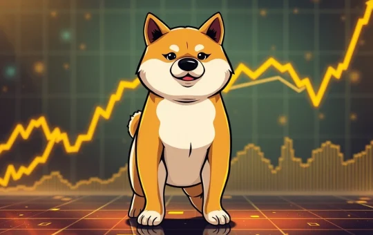 Dogecoin's golden cross formation on a chart, signaling bullish momentum from whale activity in the crypto market.