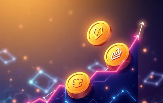 Dogecoin and Mutuum Finance tokens rising in value on a DeFi market graph