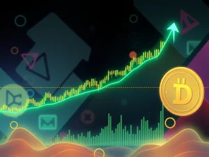 Dogecoin price chart showing key support, RSI divergence, and potential 22% rebound.