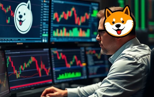 A trader applying a strategic framework for Dogecoin and meme coin trading, emphasizing risk management and technical analysis.