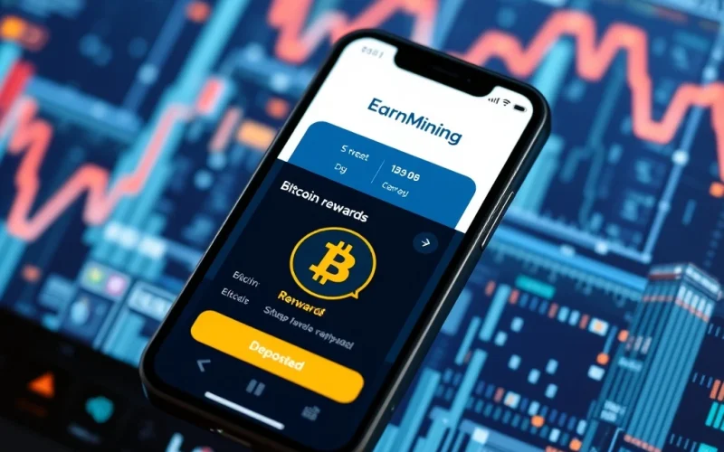 EarnMining mobile app for Bitcoin passive income on smartphone
