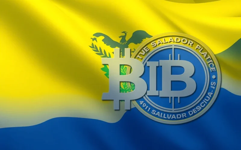 El Salvador's financial landscape showing Bitcoin's integration alongside IMF influence, symbolizing the nation's crucial Bitcoin policy shift.