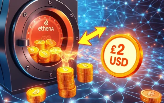 A visual representation of Ethena ENA tokens moving to exchanges, symbolizing a major crypto surge and significant stablecoin inflow.
