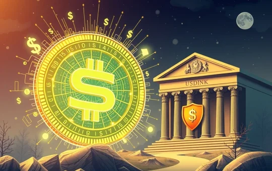 Ethena USDtb stablecoin token securely integrated with a digital representation of the GENIUS Act, symbolizing regulatory compliance and trust.