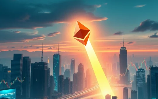 A vibrant graph showing Ethereum's price climbing towards $10,000, symbolizing its strong Ethereum price potential.