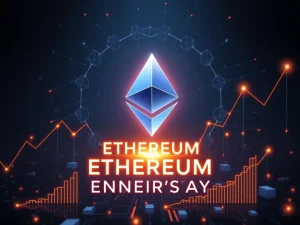 Ethereum 10th anniversary celebration with blockchain technology and financial growth