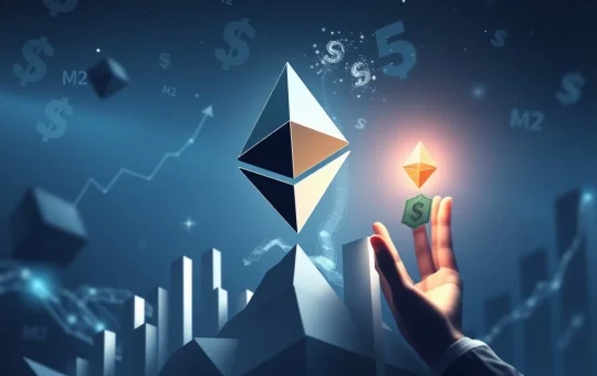 Visualizing Ethereum's potential explosive ascent to an $8,000 ETH price target, driven by M2 growth and significant ETF inflows.