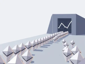 A visual representation of the Ethereum ETH exit queue, showing a large volume of tokens waiting to be unstaked, reflecting shifts in investor behavior.