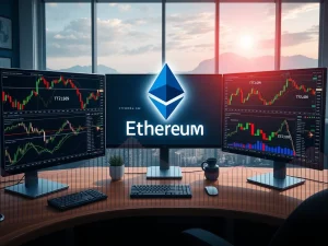 A chart showing a dramatic increase in Ethereum CME Futures open interest, symbolizing robust institutional confidence in ETH.