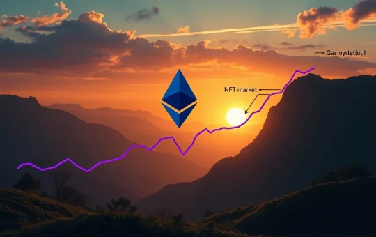 Chart illustrating Ethereum's record gas usage, showcasing its resilience amidst crypto downturn while the NFT market slumps.