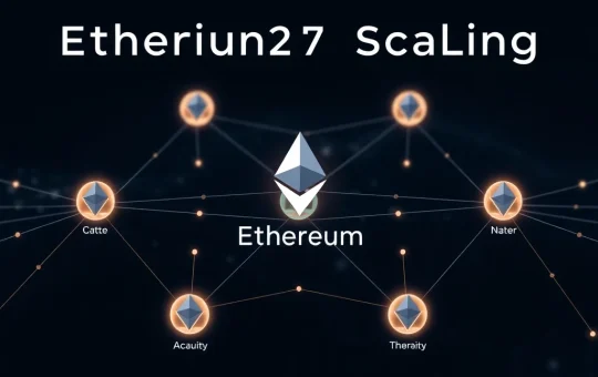 An illustration depicting the transformative impact of Ethereum L2 scaling, showing data flowing efficiently across interconnected layers, enhancing network capacity.
