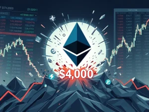 A dynamic chart showing Ethereum's price nearing $4,000, illustrating the potential for massive short liquidation risk and market volatility.