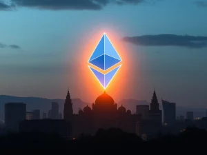 Ethereum's surging market cap symbolizes its triumph over traditional finance, highlighting a major blockchain milestone for crypto adoption.