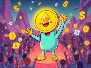 Pepeto Ethereum meme coin celebrating $5.7M presale success with community