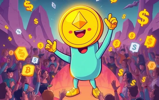 Pepeto Ethereum meme coin celebrating $5.7M presale success with community