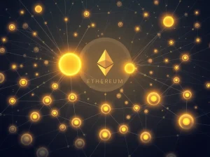 An illustration showing the concerning centralization of Ethereum MEV extraction, with large block builders dominating transaction ordering.