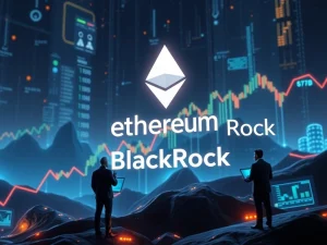 Ethereum news coverage of BlackRock's $20B crypto ETF milestone with institutional investors