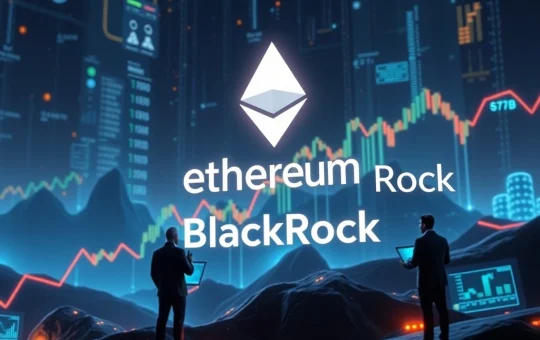 Ethereum news coverage of BlackRock's $20B crypto ETF milestone with institutional investors