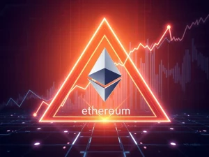 Ethereum price chart breaking out of a multi-year triangle pattern with bullish momentum