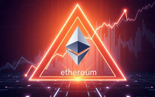 Ethereum price chart breaking out of a multi-year triangle pattern with bullish momentum