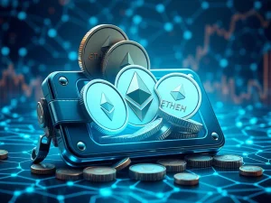Ethereum news showing fresh wallets accumulating ETH tokens on a blockchain network.